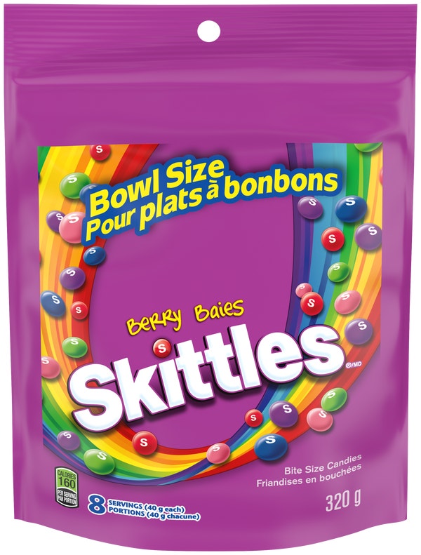 SKITTLES Baies, format plat à bonbons, 320 g