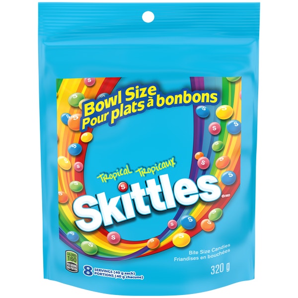 SKITTLES Tropical Candy Bowl Size, 320g