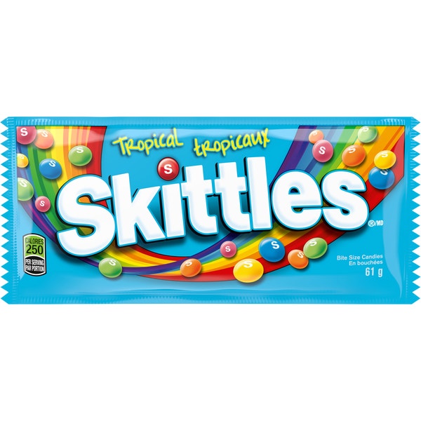 SKITTLES Tropical Candy Single Pack, 61g