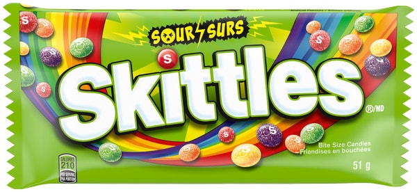 SKITTLES Sour Candy Single Pack, 51g