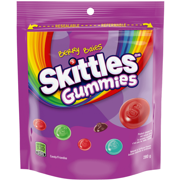 SKITTLES Berry Gummies Stand Up Bag, 280g
