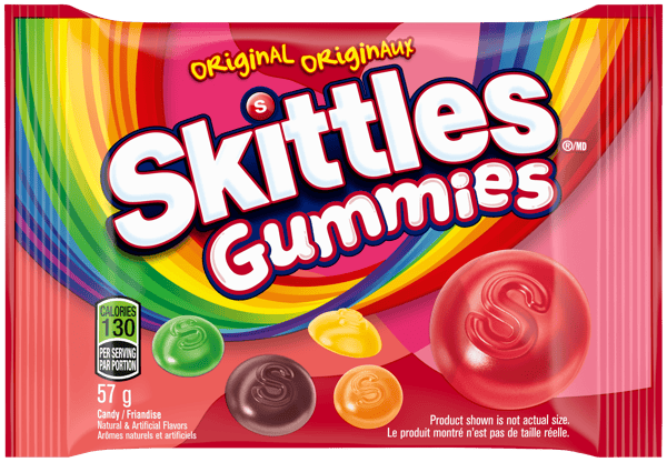 SKITTLES Gummies Originaux, emballage simple, 57 g
