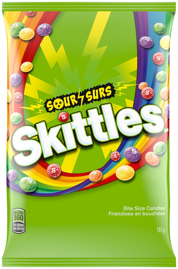 SKITTLES Sour Candy Bag, 151g
