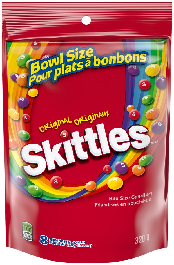 SKITTLES Original Fruity Candy Bowl Size, 320g