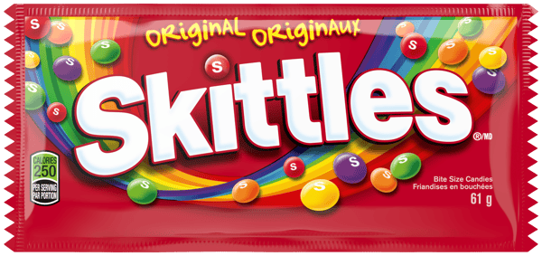 SKITTLES Original Fruity Candy Single Pack, 61g