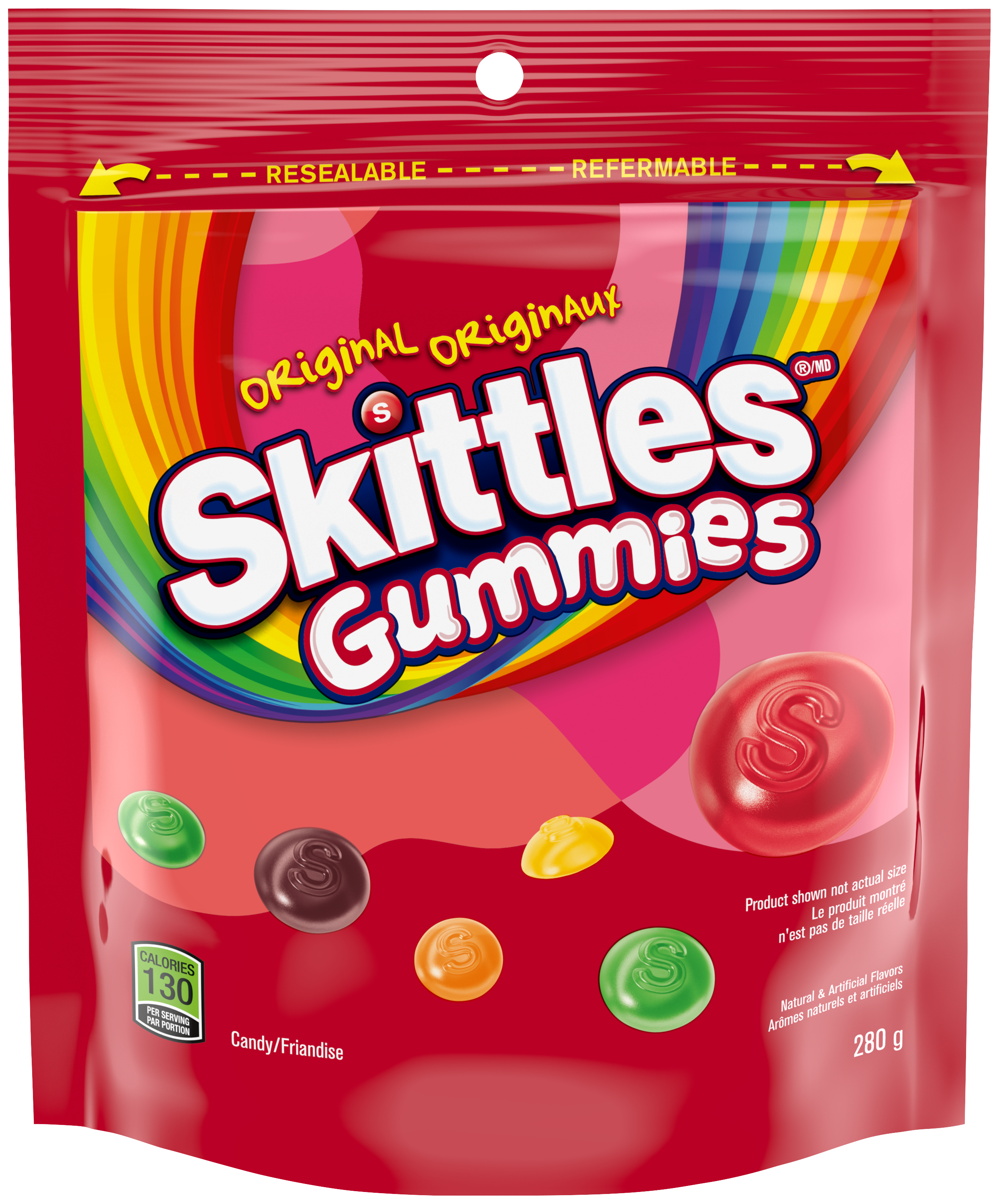 SKITTLES Original Gummies Stand Up Bag, 280g
