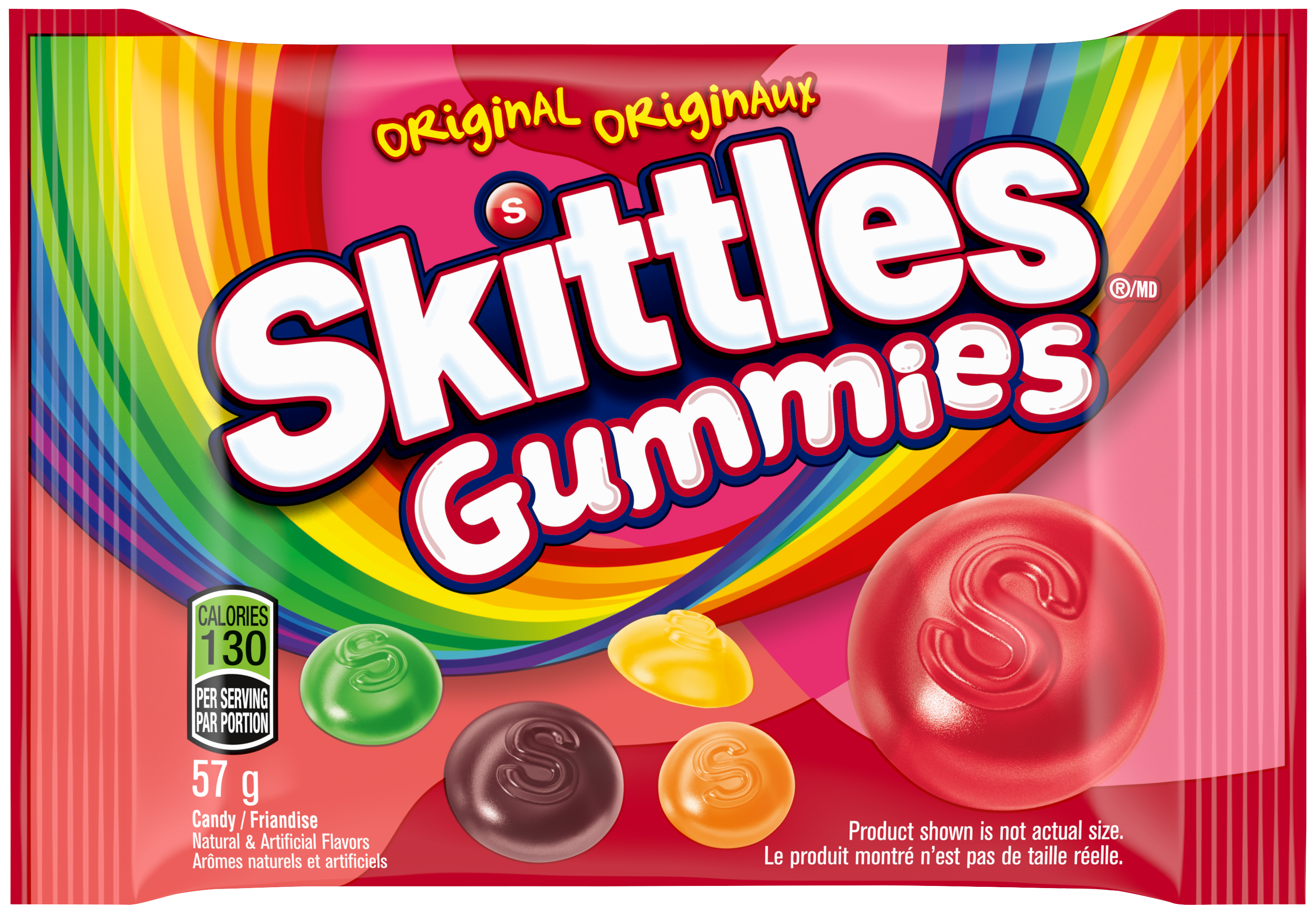 SKITTLES Gummies Originaux, emballage simple, 57 g